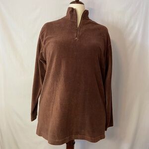 Vintage Jennifer Moore Long Sleeve Quarter Zip Brown Sweater Size L